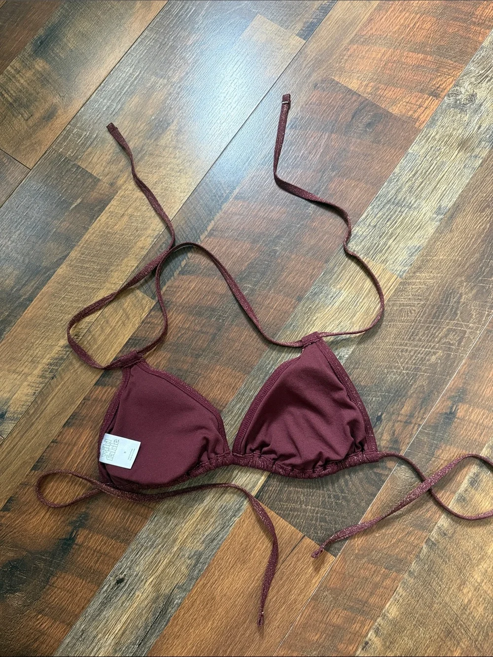 Wild Fable Burgundy Metallic String Bikini Set Size Small